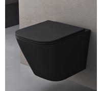 doporro WC Suspendu Gris Noir Mat Cuvette Céramique Toilette Abattant Silencieux avec Frein de Chute Aix112