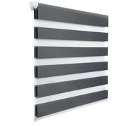 DOPPELROLLO Store Enrouleur Double sans Perçage, Store Enrouleur à Tirage Latéral, Gris Foncé 55x150cm