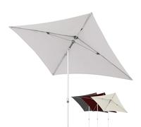 Doppler AluPro Push Up Parasol 200x250 cm Gris clair, protection UV 80