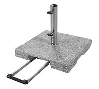 Doppler Chariot Active à Socle en Granit - 30 kg avec poignée télescopique et roulettes - pour parasols - Inoxydable