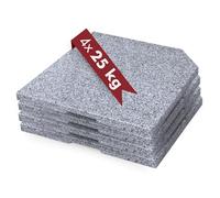 Doppler Dalles granit lot de 4, 25 kg, pour pied de parasol, 50x50x4 cm
