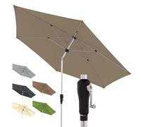 Doppler Parasol Alu Crank Ø 330 cm, Greige, manivelle, protection UV 80+