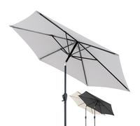 Doppler Parasol Jack Ø 250 cm, Gris clair, à manivelle, protection UV 50+