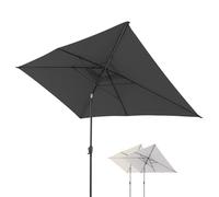 Doppler Parasol Jack 300x200cm gris foncé - rectangulaire pour balcon & terrasse - pliable - à manivelle - de jardin basculant
