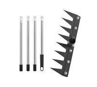 Dopsyesn Râteau Désherbeur à Long Manche,Râteau Désherbage Fer Robust Manche Long - Longueur Télescopique Ergonomique pour Arrachage et Ameublissement Sol Jardin Pelouse