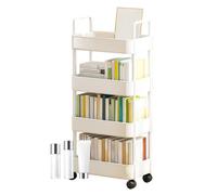 Doqeou Chariot de rangement à roulettes polyvalent | Chariot multi-usage sur roulettes | Chariot de rangement multifonction à 3/4 niveaux avec poignée et roues, multifonctionnel