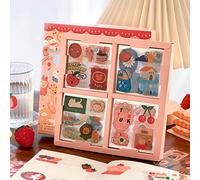 Doraking Lot de 100 feuilles d'autocollants Kawaii mignons transparents décoratifs pour coques de téléphone, ordinateurs portables, loisirs créatifs, album, bullet journal, planificateur, scrapbooking