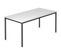 DORAN DR16 D - Blanc 160 x 80 avec tube rond/noir
