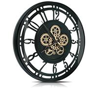 DORBOKER Grande Horloge Murale avec Engrenages Mobiles - Moderne et Industriel - Steampunk - XXL - Vintage - Rétro - en métal Antique - pour Cuisine, Salon, Maison, Bar, école - 70 cm - Chiffres