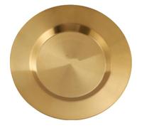 Dorée en Acier Inoxydable Assiette Plate pour Pâtes Desserts Repas | Surface Lisse et Éclatante, Forme Classique Réutilisable, Lavage Manuel Facile, Camping, Banquets, Snacks et Légumes