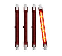 DoRight Ampoule Chauffante Rubis 500w R7s, Ampoules Chauffantes à Quartz Infrarouge 118mm 240v R7 Lampe Chauffante Halogène Dimmable pour Chauffage de Jardin Intérieur/Extérieur (Paquet de 4)