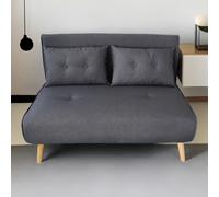 Doris canapé convertible en tissu gris foncé 2 places