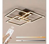 DORLINK Plafonnier LED Moderne 40W Noir - Dimmable - Luminaire Plafond pour Salon Chambre Cuisine Salle à Manger