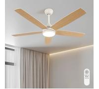 DORLINK Ventilateur Plafond LED Dimmable 6 Vitesses - Plafonnier Ventilateur Silencieux avec Télécommande Blanc Pour Chambre Salon