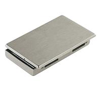 Dorma Glas Contre-porte en verre (serrure de porte en verre) Junior Office, épaisseur du verre 8-10 mm, ferrure en verre droite - effet aluminium acier inoxydable