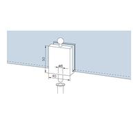 Dorma Glas Verrou de porte avec douille de sol, ferrure de porte en aluminium anodisé argenté