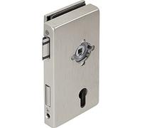 Dorma Glas Verrou de porte Junior Office Classic PZ avec changement pour rosaces, épaisseur de verre 8 mm, ferrure en verre gauche - Effet aluminium acier inoxydable