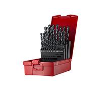 Jeu de forets hélicoïdaux A190 DIN 338 type N, D.1/16-1/2" x 1/64", HSS, 29 pièces, coffret en plastique