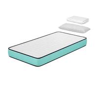 DORMISSIMO Pack Matelas Enfant 80 x 160 cm Promo Confort Hauteur 14 cm H2 + 1 Oreiller en Mousse à mémoire de Forme 80 x 35 cm + 1 protège-Matelas 80 x 160 cm