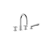 Dornbracht 4 trous Tara . 2751289200 chromé, monté sur jante, levier transversal
