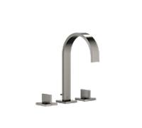 Dornbracht MEM Mélangeur de lavabo à trois trous avec rosaces individuelles, avec garniture d'écoulement, saillie 165mm, 20713782-99, Couleur: foncé Platine mat
