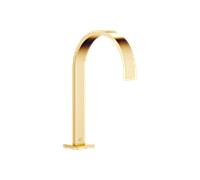 Dornbracht MEM Bec déverseur pour lavabos avec garniture d'écoulement, saillie 200mm, 13715782-28, Couleur: Laiton brossé