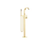 Dornbracht CYO Mitigeur monocommandé pour bain avec tube de trop-plein, montage indépendant, garniture de douche flexible, saillie 253mm, 25863811-28, Couleur: Laiton brossé