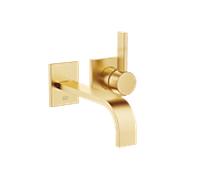 Dornbracht MEM Mitigeur monocommandé mural pour lavabos sans vidage, saillie 207mm, 36861782-28, Couleur: Laiton brossé