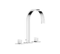 Dornbracht MEM Mélangeur de lavabo à trois trous avec rosaces individuelles, avec garniture d'écoulement, saillie 200mm, 20715782-00, Couleur: chrome