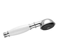 Dornbracht MADISON Douchette à main en métal avec poignée en porcelaine blanche, flowReduce, 28002970-930010, Couleur: Chrome Mat