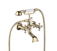 Dornbracht MADISON Mitigeur de bain pour montage mural, avec douchette à main, saillie 160mm, 25023360-09, Couleur: laiton