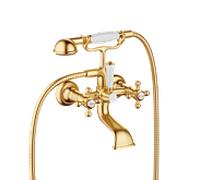 Dornbracht MADISON Mitigeur de bain pour montage mural, avec douchette à main, saillie 160mm, 25023360-28, Couleur: Laiton brossé