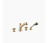 Dornbracht MADISON Mitigeur de bain à 4 trous pour montage sur bord de baignoire, saillie 225mm, 27502360-39, Couleur: Dark Brass brossé
