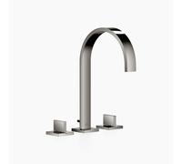 Dornbracht MEM Mélangeur de lavabo à trois trous avec rosaces individuelles, avec garniture d'écoulement, saillie 200mm, 20715782-19, Couleur: Chrome foncé