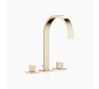 Dornbracht MEM Mélangeur de lavabo à trois trous avec rosaces individuelles, avec garniture d'écoulement, saillie 200mm, 20715782-46, Couleur: Champagne brossé