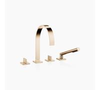 Dornbracht MEM Mitigeur de bain à 4 trous pour montage sur bord de baignoire ou sur bord de carrelage, saillie 220mm, 27532782-46, Couleur: Champagne brossé