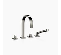 Dornbracht MEM Mitigeur de bain à 4 trous pour montage sur bord de baignoire ou sur bord de carrelage, saillie 220mm, 27532782-19, Couleur: Chrome foncé