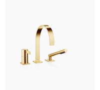 Dornbracht MEM Mitigeur monocommandé pour bain à trois trous pour montage sur bord de baignoire ou sur bord de carrelage, saillie 220mm, 27412782-28, Couleur: Laiton brossé
