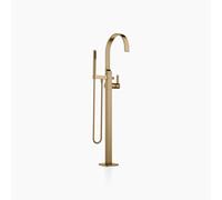 Dornbracht MEM Mitigeur monocommandé pour bain avec tube de trop-plein pour montage indépendant, avec garniture de douche flexible, 25863782-39, Couleur: Dark Brass brossé