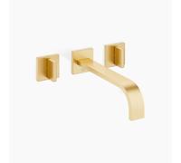 Dornbracht MEM Mitigeur mural pour lavabo sans vidage, saillie 240mm, kit de montage final, 36717782-28, Couleur: Laiton brossé