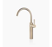 Dornbracht META Mitigeur monocommandé pour lavabos avec pied surélevé, sans garniture d'écoulement, saillie 201mm, 33534661-27, Couleur: Light Gold brossé