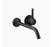 Dornbracht META Mitigeur mural de lavabo sans vidage, saillie 250mm, jet rond enrichi d'air, 36861660-33, Couleur: Noir Mat