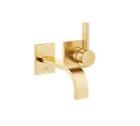 Dornbracht MEM Mitigeur monocommandé mural pour lavabos sans vidage, saillie 177mm, 36860782-28, Couleur: Laiton brossé