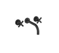 Dornbracht TARA Mitigeur mural pour lavabos sans vidage, saillie 190mm, 36712892-33, Couleur: Noir Mat