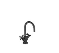 Dornbracht Tara . Mitigeur à deux poignées 22512892-33 pour lavabo, avec garniture de vidage , saillie 135 mm, noir mat