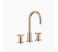 Dornbracht TARA Mélangeur de lavabo à trois trous avec garniture d'écoulement, saillie 135mm, 20710892-46, Couleur: Champagne brossé