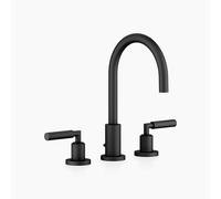 Dornbracht TARA Mélangeur de lavabo à trois trous avec garniture d'écoulement, saillie 165mm, 20713882-33, Couleur: Noir Mat