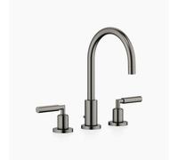 Dornbracht Tara. robinet trois trous 20713882-99 pour lavabo, avec garniture de vidage , saillie 165 mm, platine foncé mat