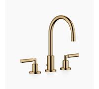 Dornbracht TARA Mélangeur de lavabo à trois trous avec garniture d'écoulement, saillie 165mm, 20713882-39, Couleur: Dark Brass brossé