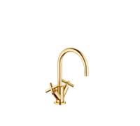 Dornbracht Tara. mélangeur de poignée 22513892-28 pour lavabo, avec garniture de vidage , saillie 165 mm, laiton poli